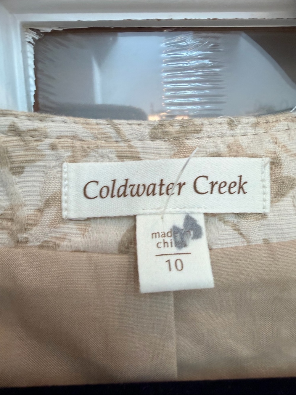 Coldwater Creek Tan Boho Beaded Sequin Embellished Open Blazer Jacket Size 10 M - Picture 11 of 14
